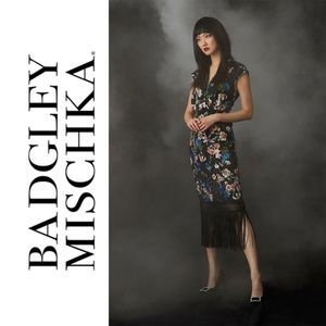 Badgley Mischka ✨️NEW✨️ Floral Fringe dress